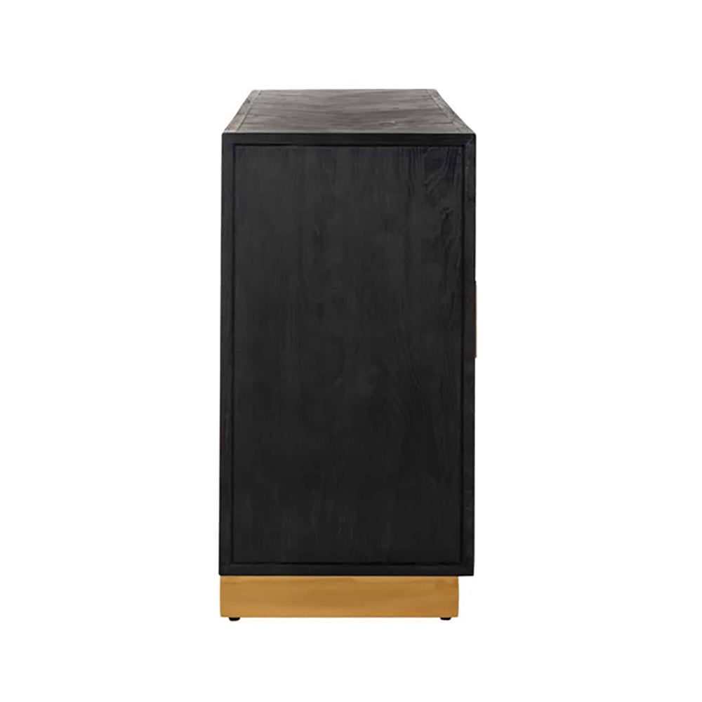 Product photograph of Richmond Blackbone 4 Doors Gold Sideboard from Olivia's.