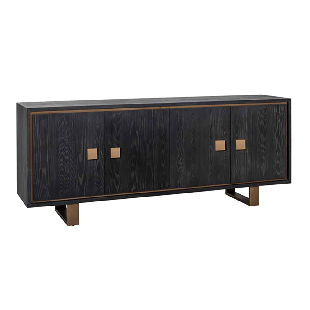 Product photograph of Richmond Hunter 4 Doors Brushed Gold Sideboard from Olivia's