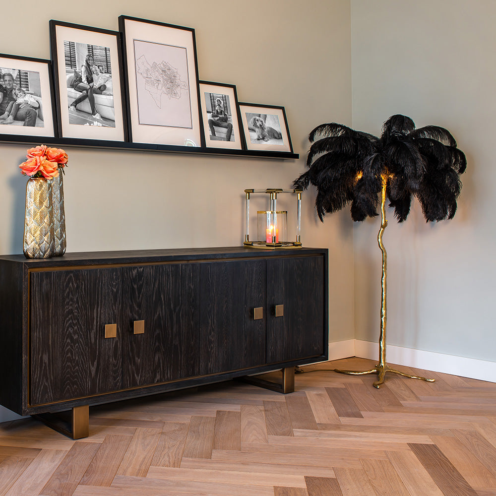 Product photograph of Richmond Burlesque Black Floor Lamp from Olivia's.