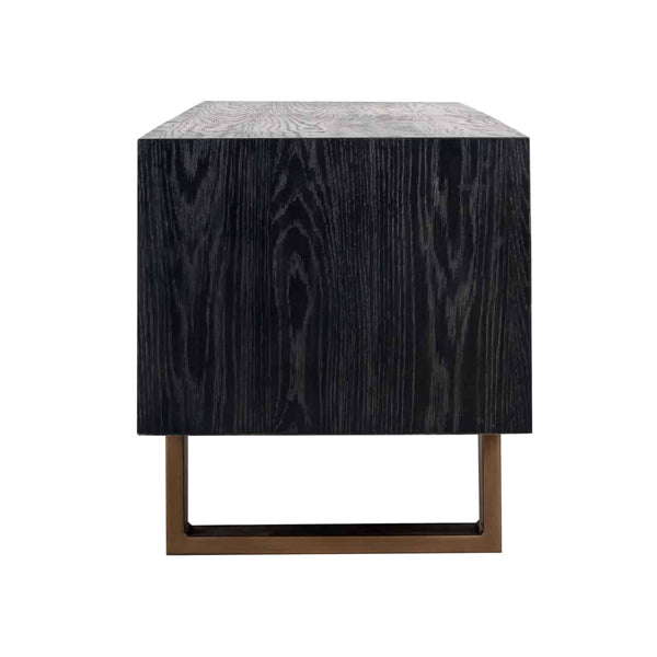 Product photograph of Richmond Hunter 2 Drawers Black Tv Unit from Olivia's.