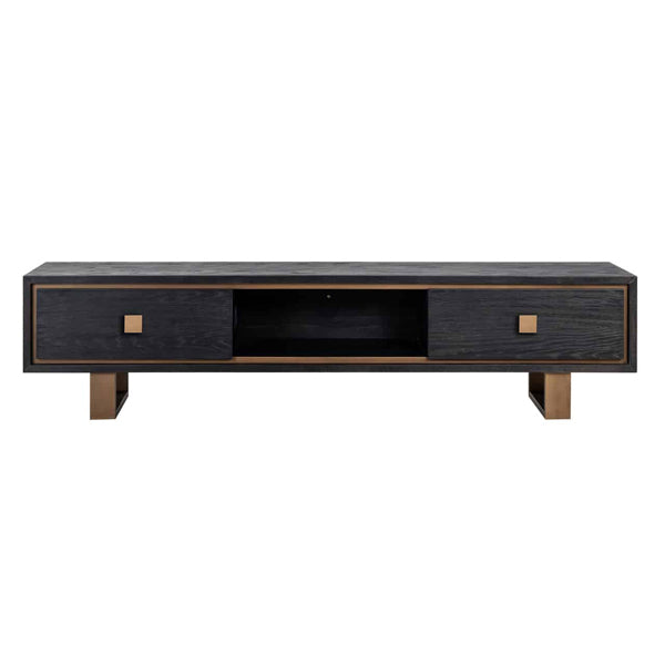 Product photograph of Richmond Hunter 2 Drawers Black Tv Unit from Olivia's.