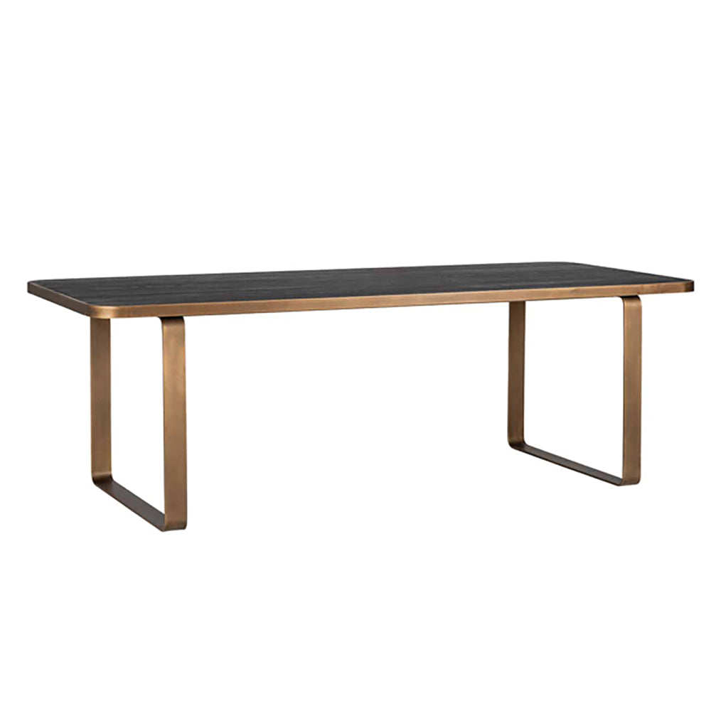 Product photograph of Richmond Hunter Metal Edge Brushed Gold 6 - 8 Seater Dining Table from Olivia's