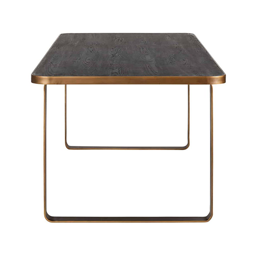 Product photograph of Richmond Hunter Metal Edge Brushed Gold 6 - 8 Seater Dining Table from Olivia's.