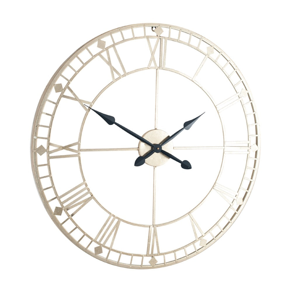 Product photograph of Olivia S Jaylin Antique Metal Round Wall Clock In Gold from Olivia's.
