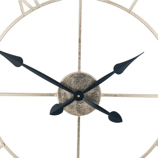 Product photograph of Olivia S Jaylin Antique Metal Round Wall Clock In Gold from Olivia's.