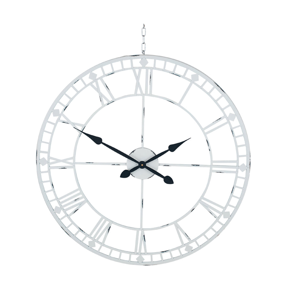 Product photograph of Olivia S Clarrie Metal Round Wall Clock In Soft Grey from Olivia's