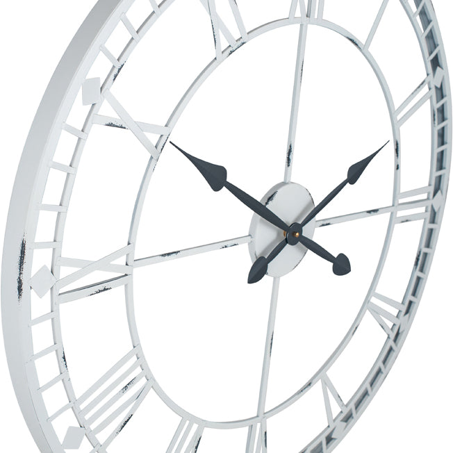 Product photograph of Olivia S Clarrie Metal Round Wall Clock In Soft Grey from Olivia's.