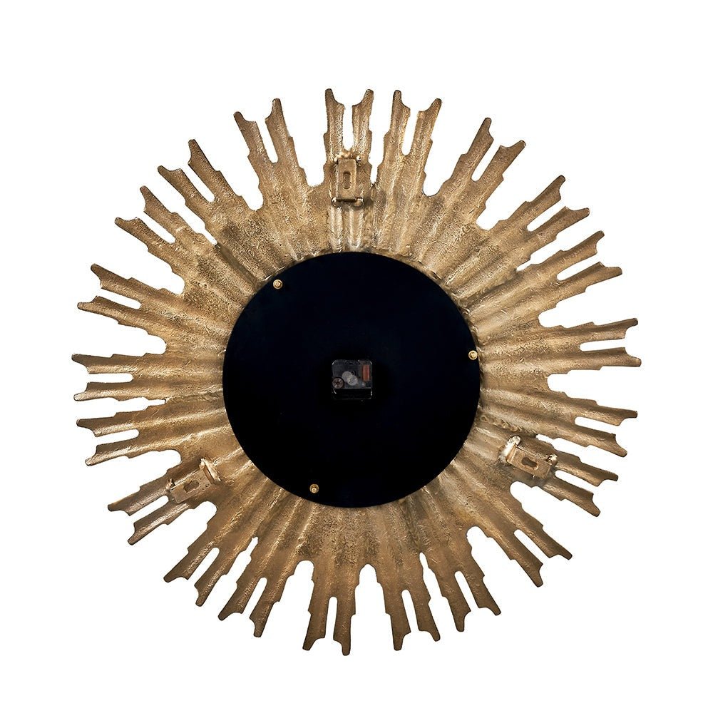 Product photograph of Olivia S Fleur Starburst Wall Clock In Gold from Olivia's.