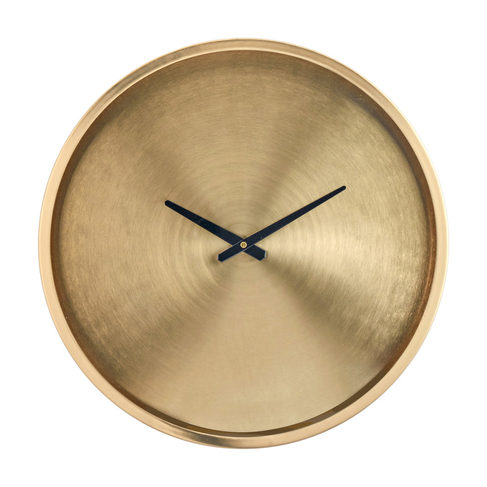 Product photograph of Olivia S Ruth Brushed Antique Brass Round Wall Clock from Olivia's