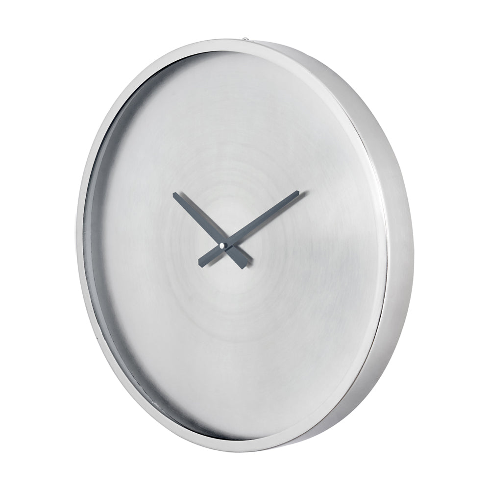 Product photograph of Olivia S Enzo Brushed Nickel Round Wall Clock from Olivia's.