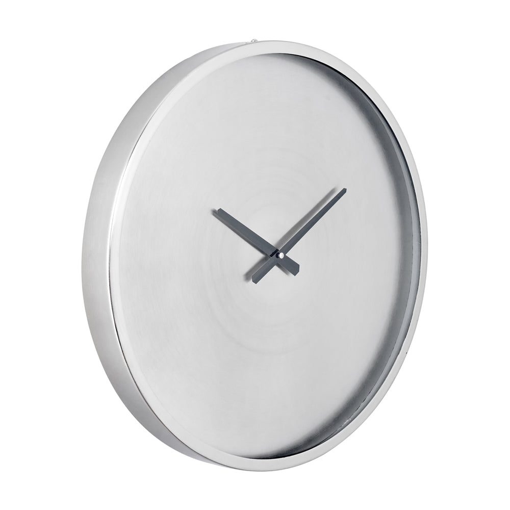 Product photograph of Olivia S Enzo Brushed Nickel Round Wall Clock from Olivia's.