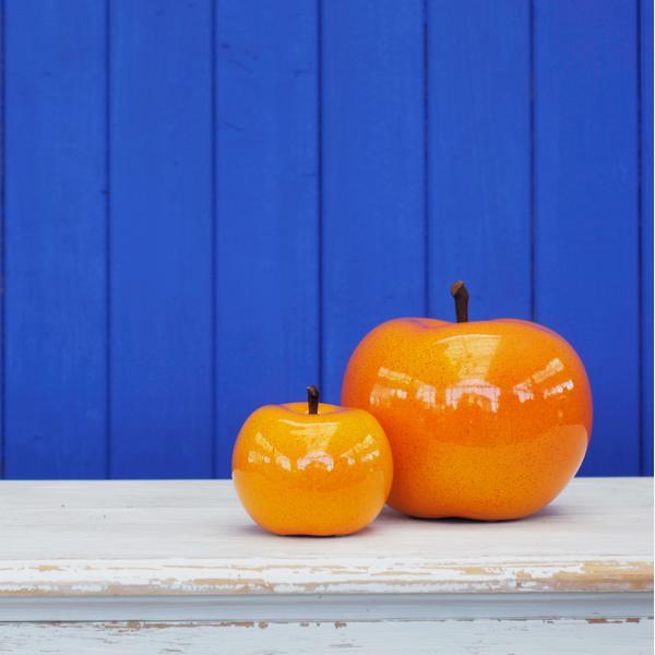 Product photograph of Andrew Martin Glazed Apple Sculpture Orange from Olivia's.