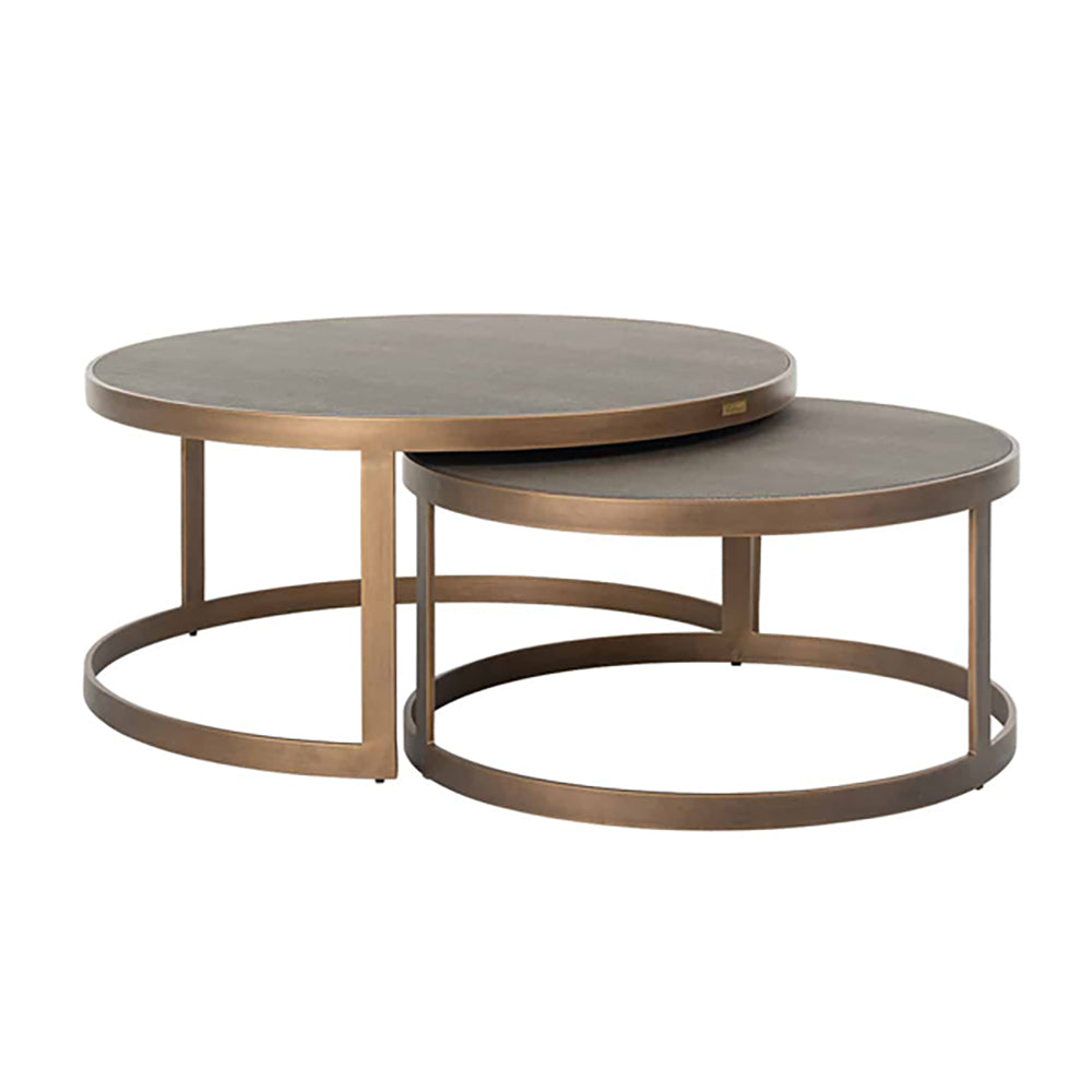 Product photograph of Richmond Set Of 2 Bloomingville Gold Round Coffee Table from Olivia's.