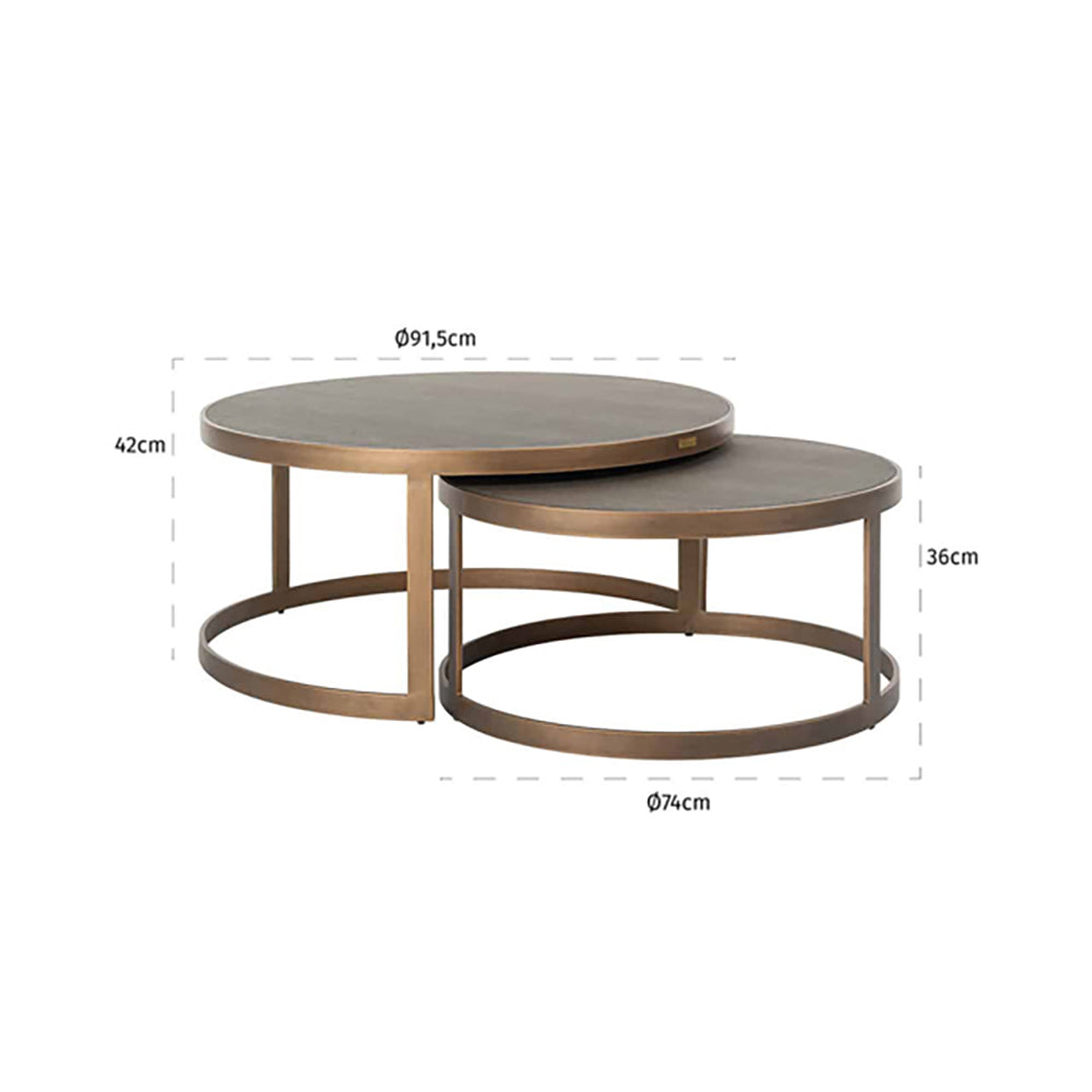 Richmond Set Of 2 Bloomingville Gold Round Coffee Table