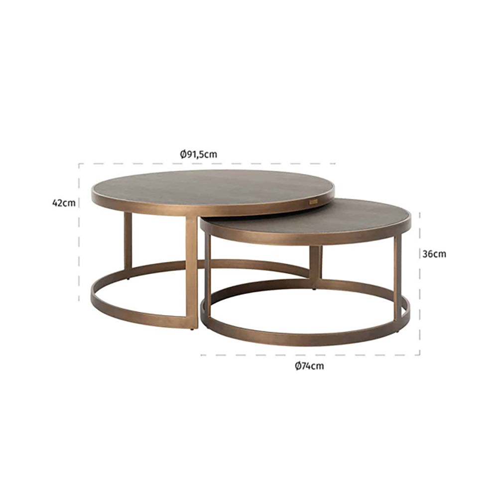 Product photograph of Richmond Set Of 2 Bloomingville Gold Round Coffee Table from Olivia's