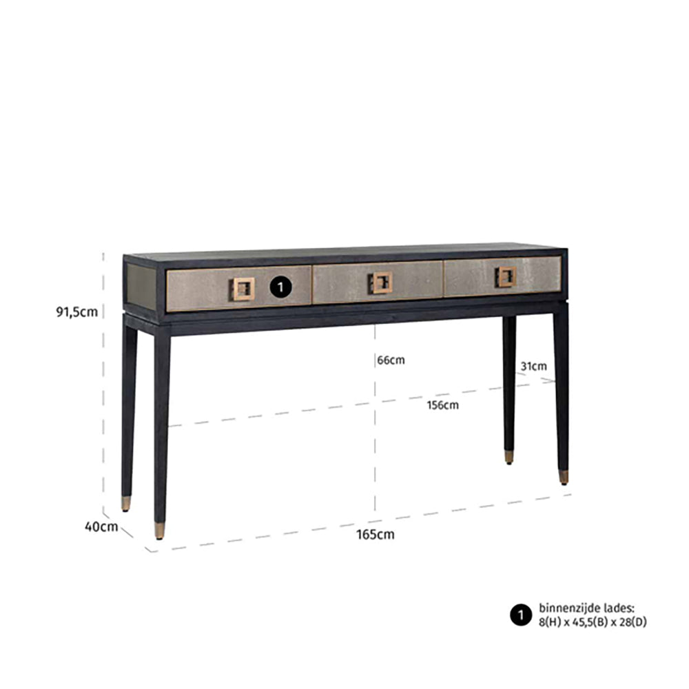Product photograph of Richmond Bloomingville 3 Drawers Gold Console Table from Olivia's.