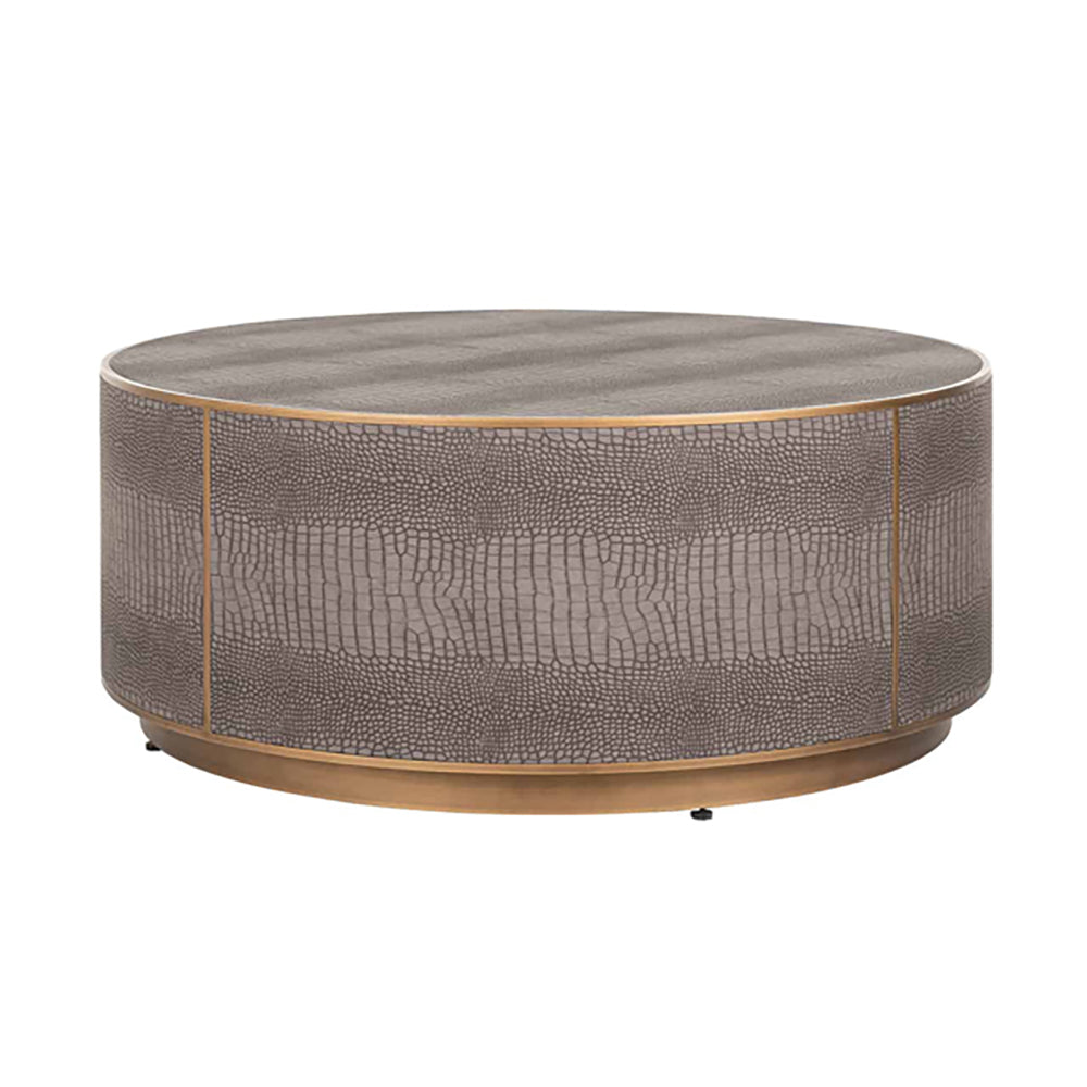 Product photograph of Richmond Classio Brushed Gold Round Coffee Table from Olivia's