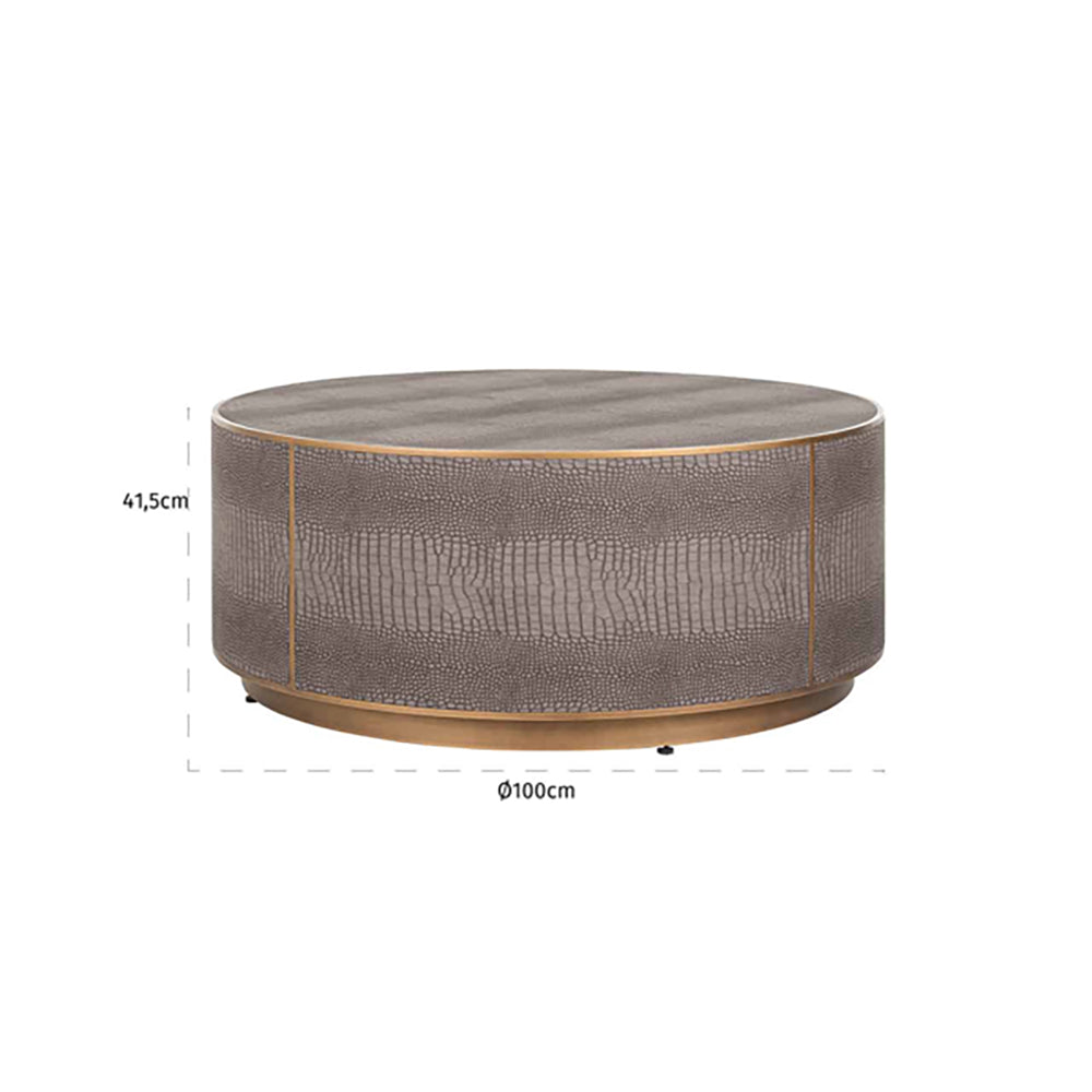 Product photograph of Richmond Classio Brushed Gold Round Coffee Table from Olivia's.