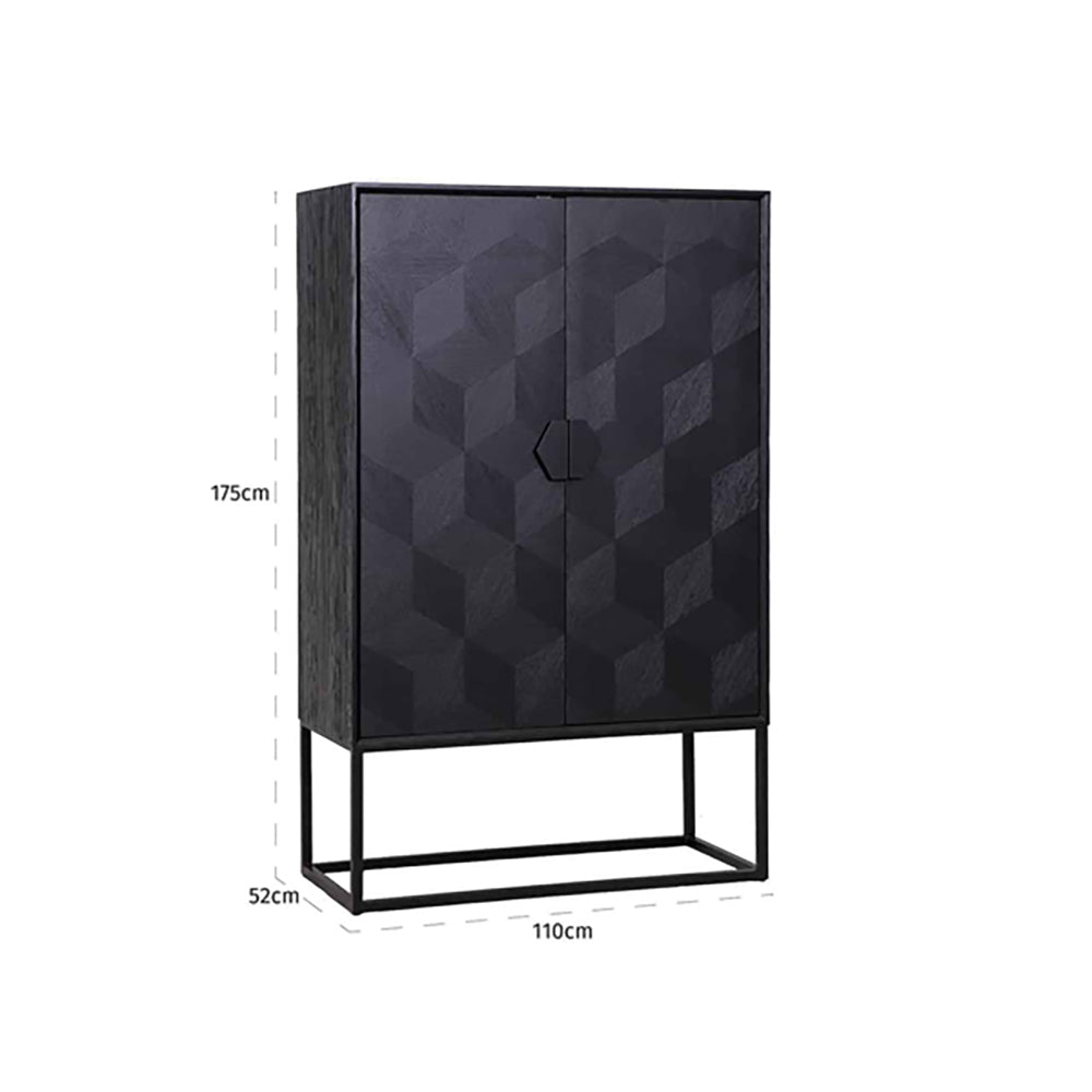 Product photograph of Richmond Blax 2 Doors Black Cupboard from Olivia's.