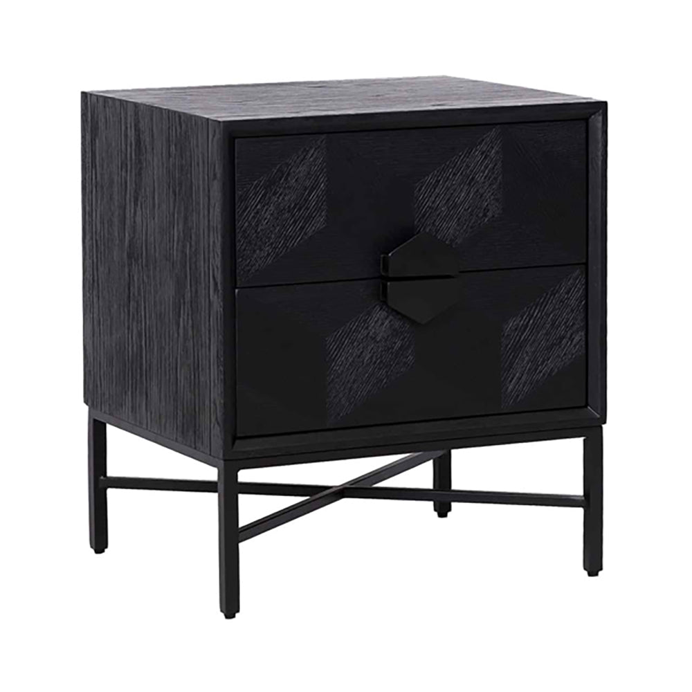 Product photograph of Richmond Blax 2 Drawers Black Chest Of Drawers from Olivia's