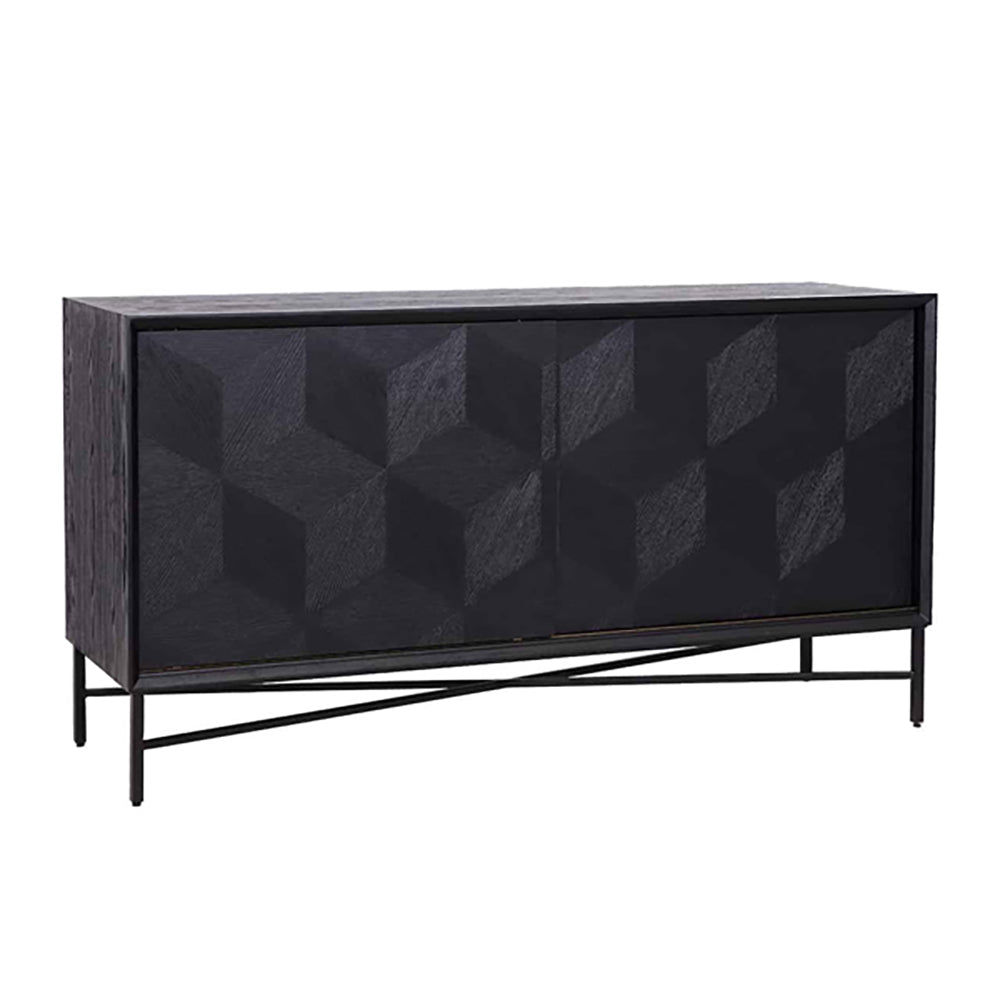 Product photograph of Richmond Blax 2 Slidingdoors Black Sideboard from Olivia's