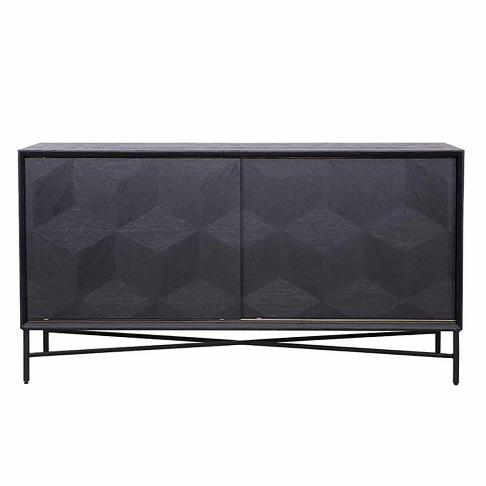 Product photograph of Richmond Blax 2 Slidingdoors Black Sideboard from Olivia's.