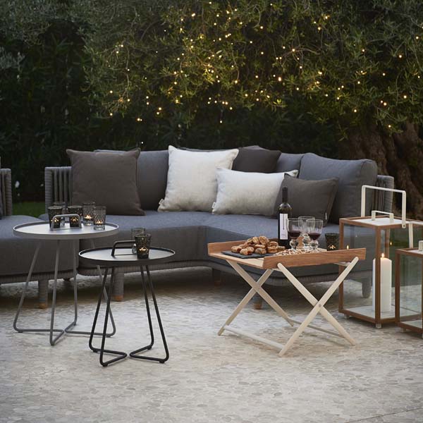 Product photograph of Cane-line On-the-move Outdoor Side Table Large Light Grey from Olivia's.