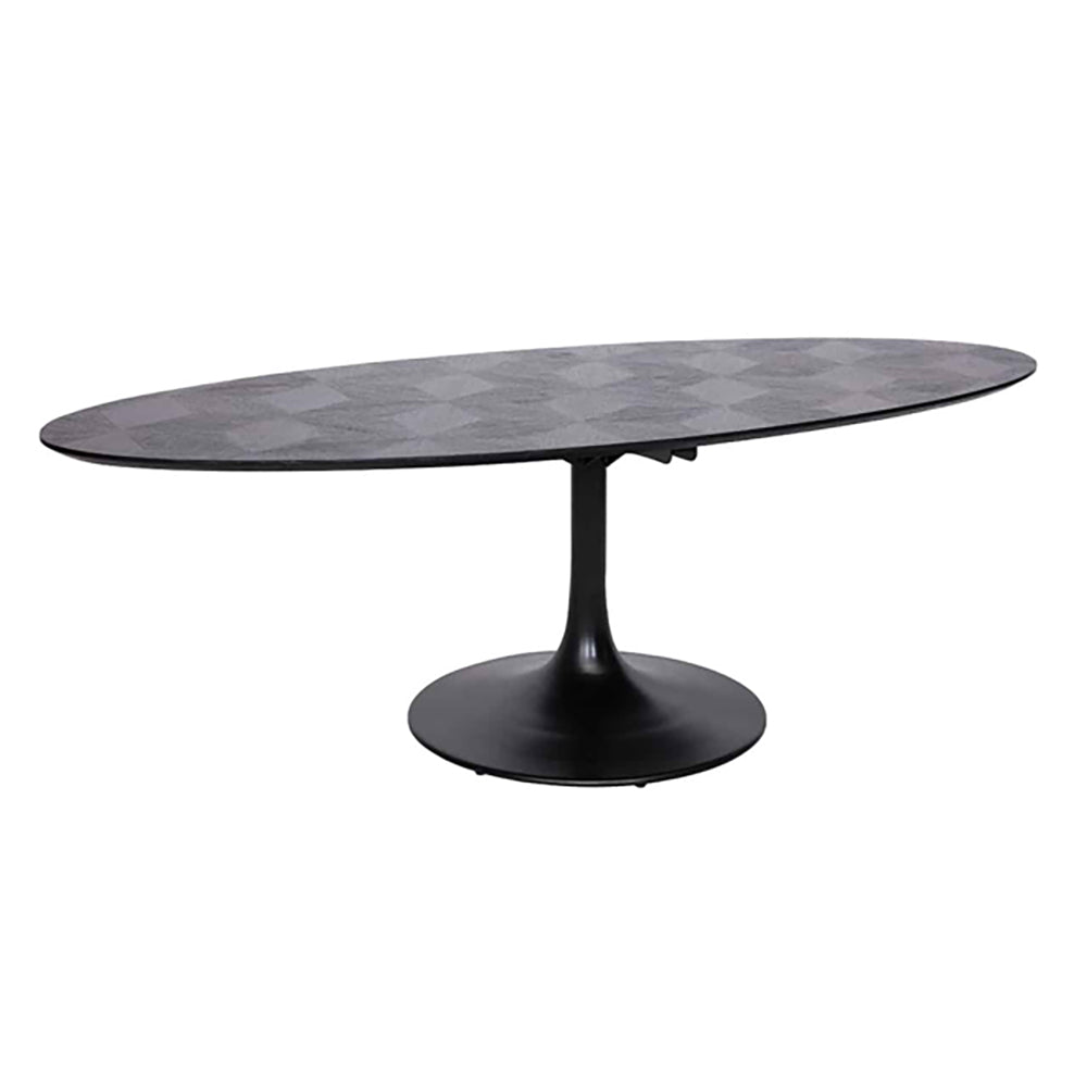 Product photograph of Richmond Blax Black Oval 6 Seater Dining Table from Olivia's
