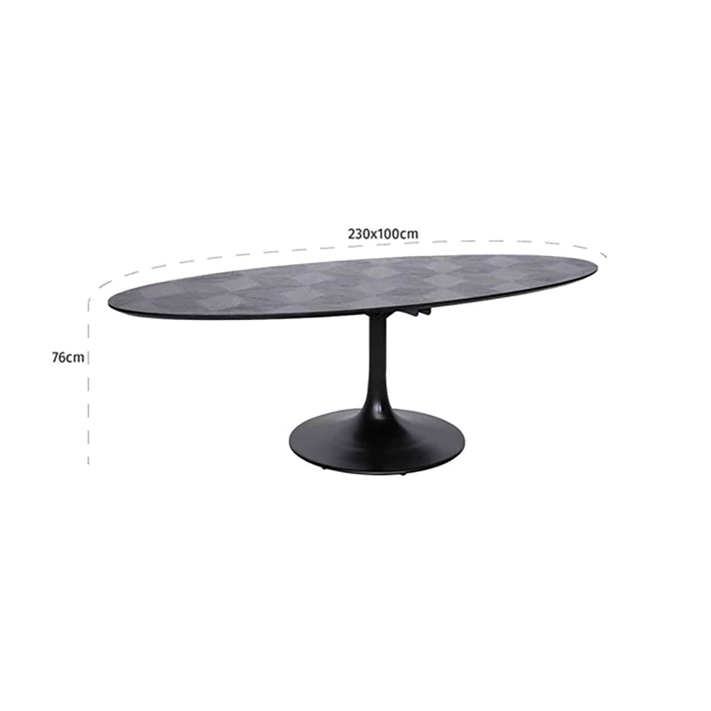 Product photograph of Richmond Blax Black Oval 6 Seater Dining Table from Olivia's.