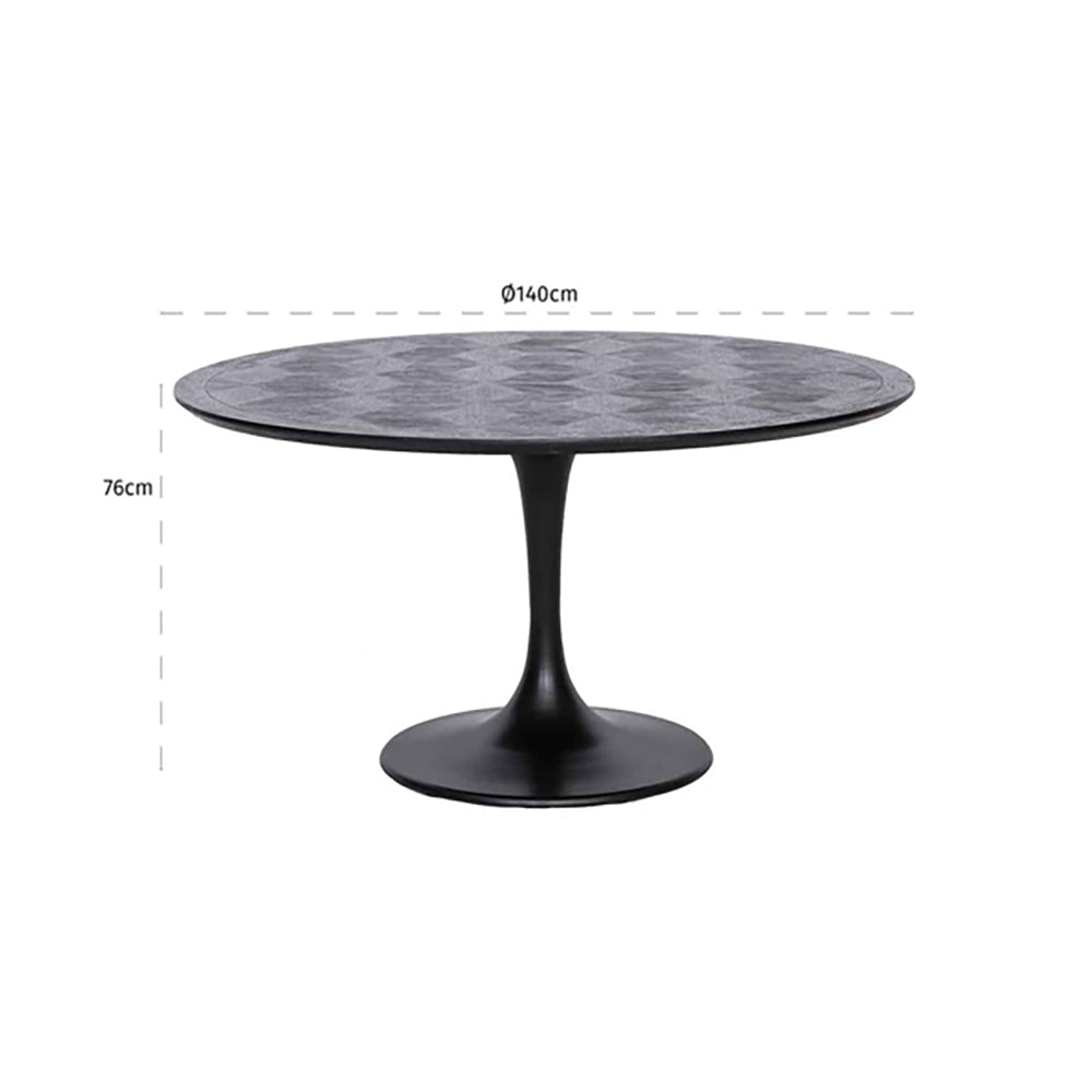 Product photograph of Richmond Blax Black Round 4 Seater Dining Table from Olivia's.