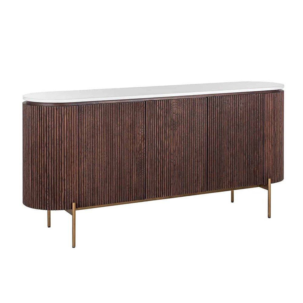 Product photograph of Richmond Barkley 3 Door Sideboard In Brushed Gold from Olivia's