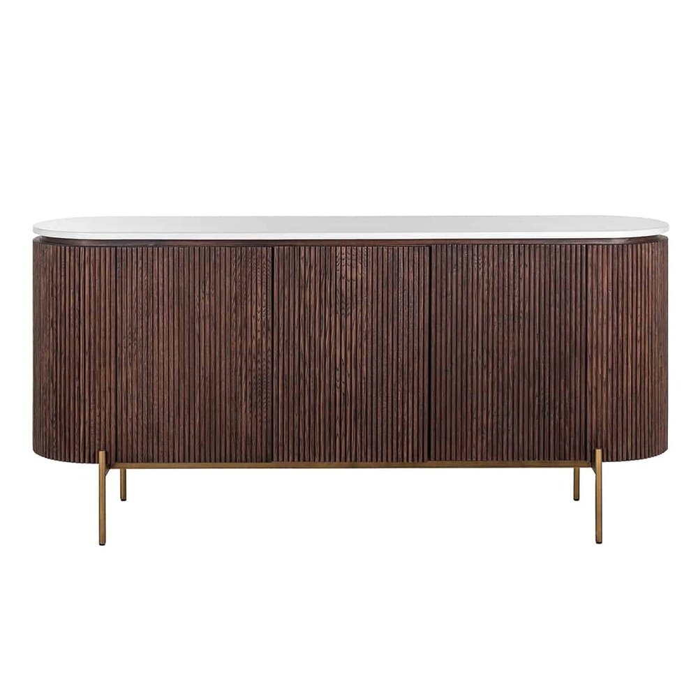 Product photograph of Richmond Barkley 3 Door Sideboard In Brushed Gold from Olivia's.