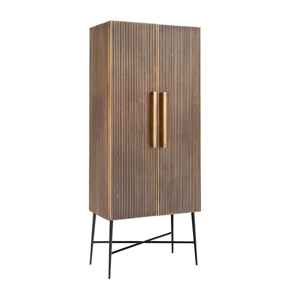 Product photograph of Richmond Ironville 2 Doors Brass Rustic Finish Cupboard from Olivia's