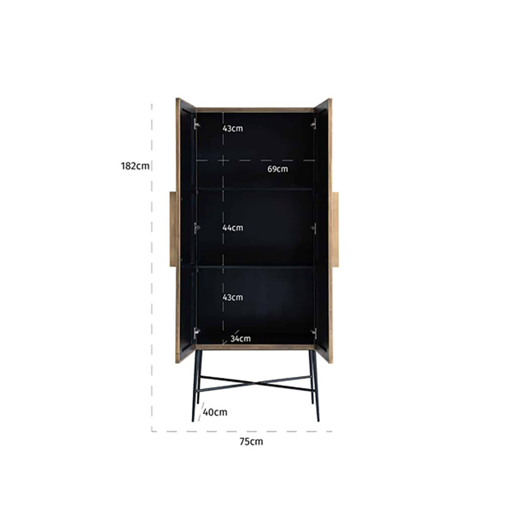 Product photograph of Richmond Ironville 2 Doors Brass Rustic Finish Cupboard from Olivia's.