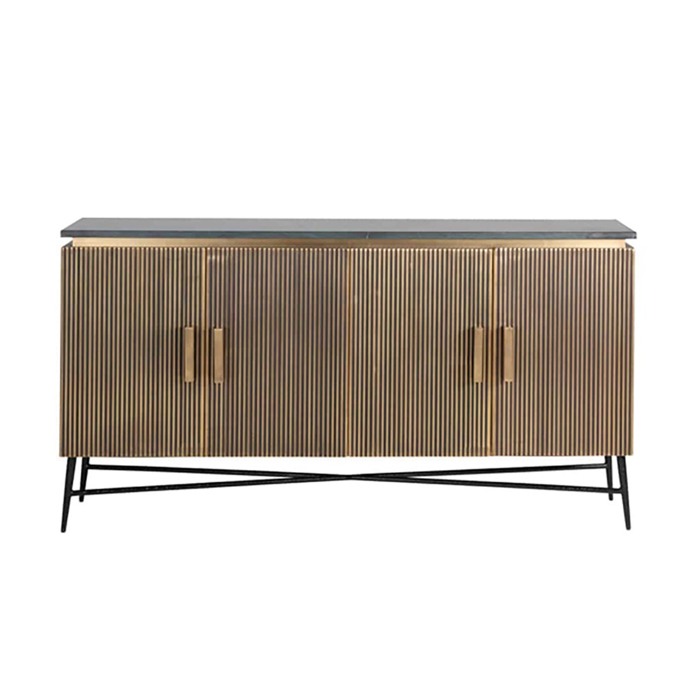 Product photograph of Richmond Ironville 4 Doors Brass Sideboard from Olivia's.