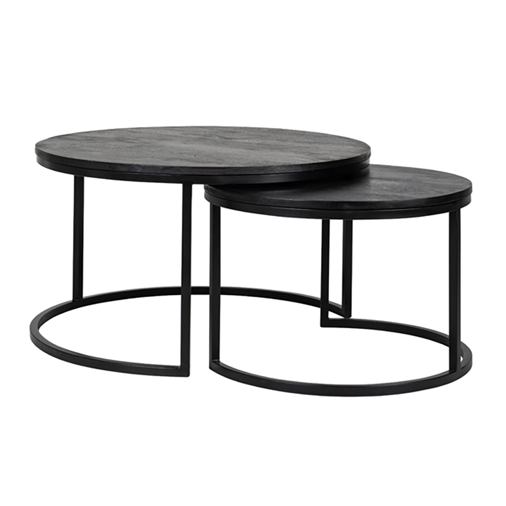 Product photograph of Richmond Set Of 2 Catana Black Round Coffee Table from Olivia's