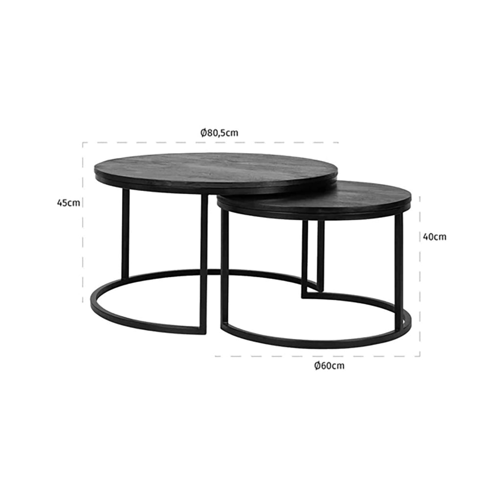 Product photograph of Richmond Set Of 2 Catana Black Round Coffee Table from Olivia's.