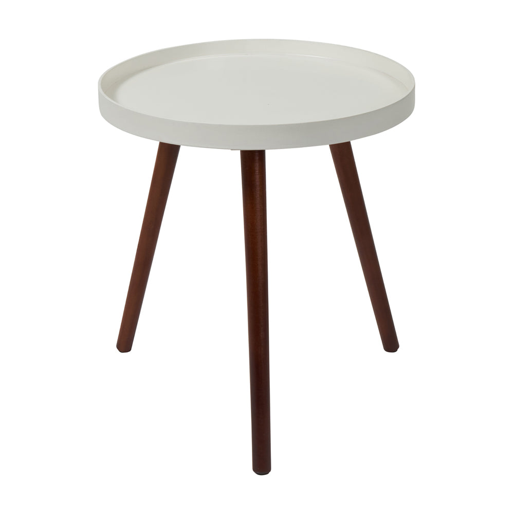 Product photograph of Olivia S Weston Pine Wood Round Table In Brown White from Olivia's