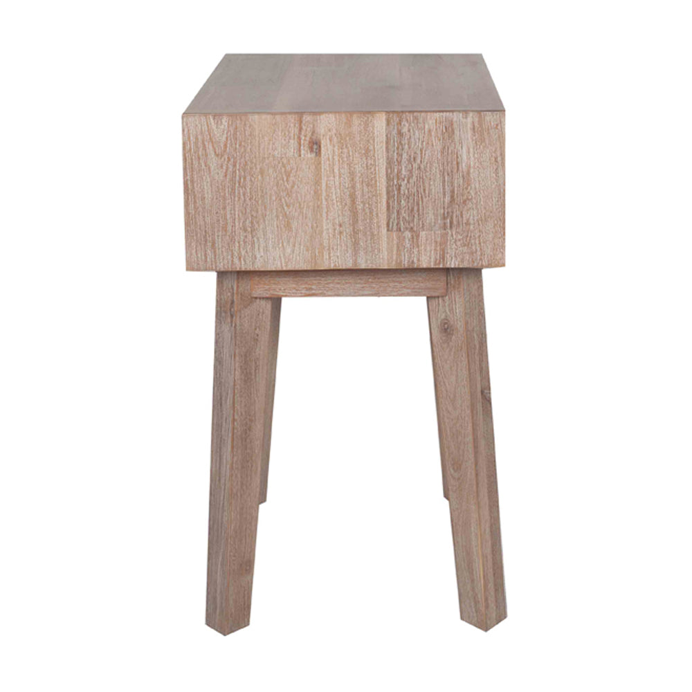 Product photograph of Olivia S Melville Acacia Wood 1 Drawer Bedside Unit In Sand Wash from Olivia's.