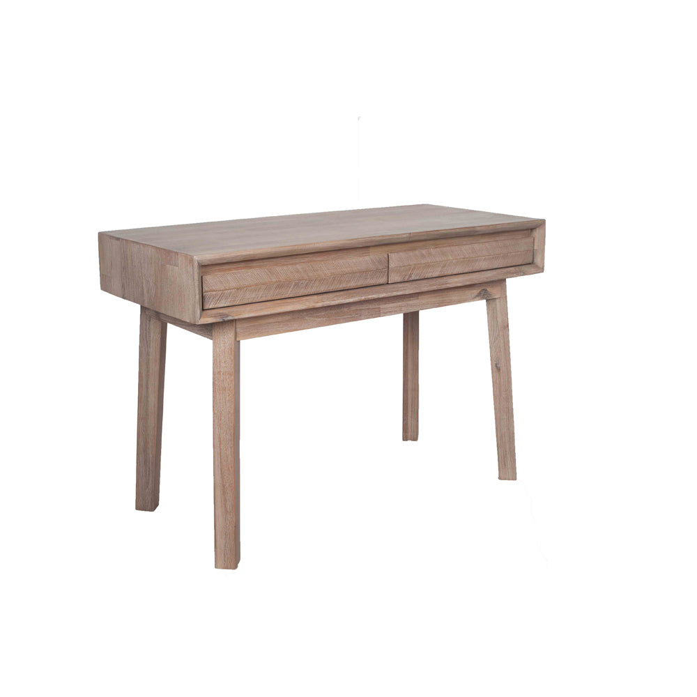 Product photograph of Olivia S Melville Acacia Wood 2 Drawer Desk In Sand Wash from Olivia's.