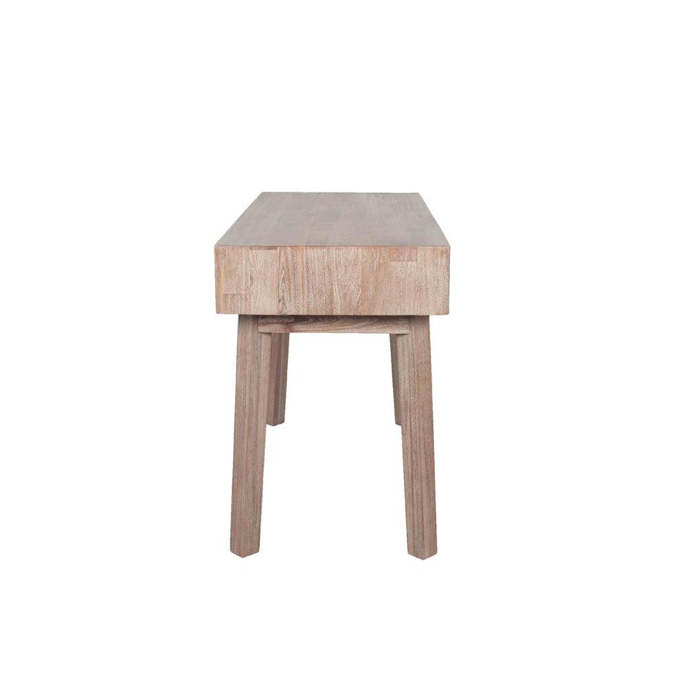 Product photograph of Olivia S Melville Acacia Wood 2 Drawer Desk In Sand Wash from Olivia's.
