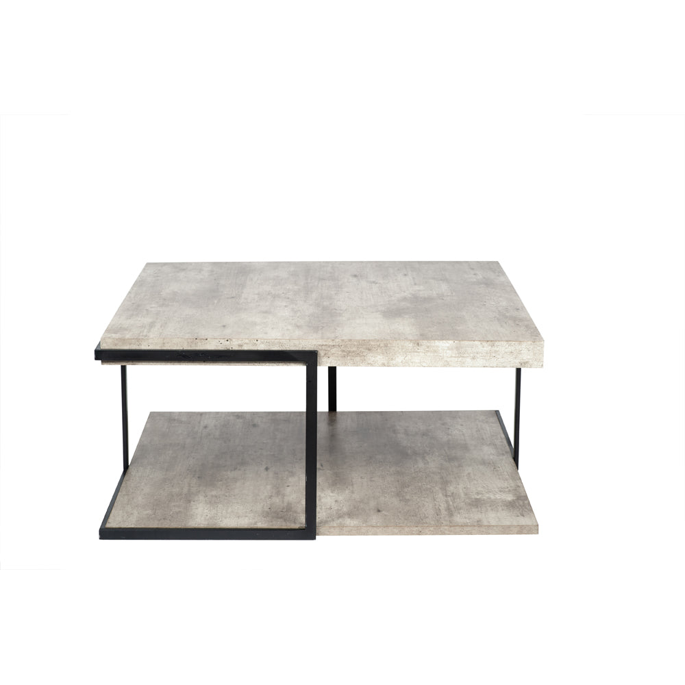 Olivias Chichi Concrete Effect And Black Iron Coffee Table