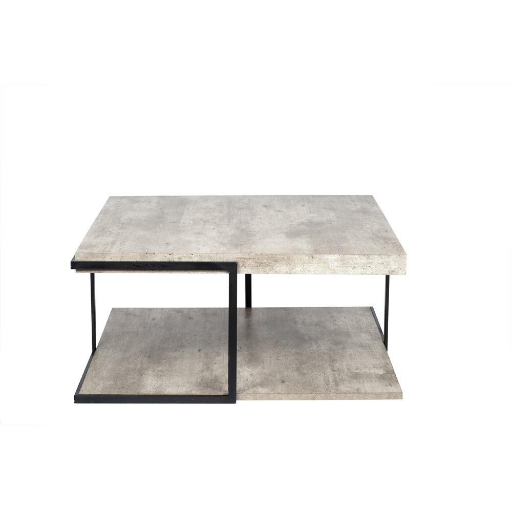 Product photograph of Olivia S Chichi Concrete Effect And Black Iron Coffee Table from Olivia's
