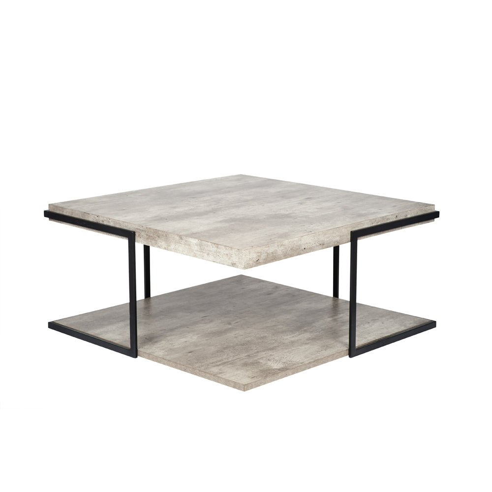 Product photograph of Olivia S Chichi Concrete Effect And Black Iron Coffee Table from Olivia's.
