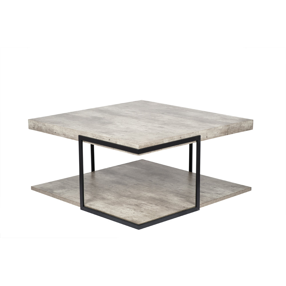 Product photograph of Olivia S Chichi Concrete Effect And Black Iron Coffee Table from Olivia's.