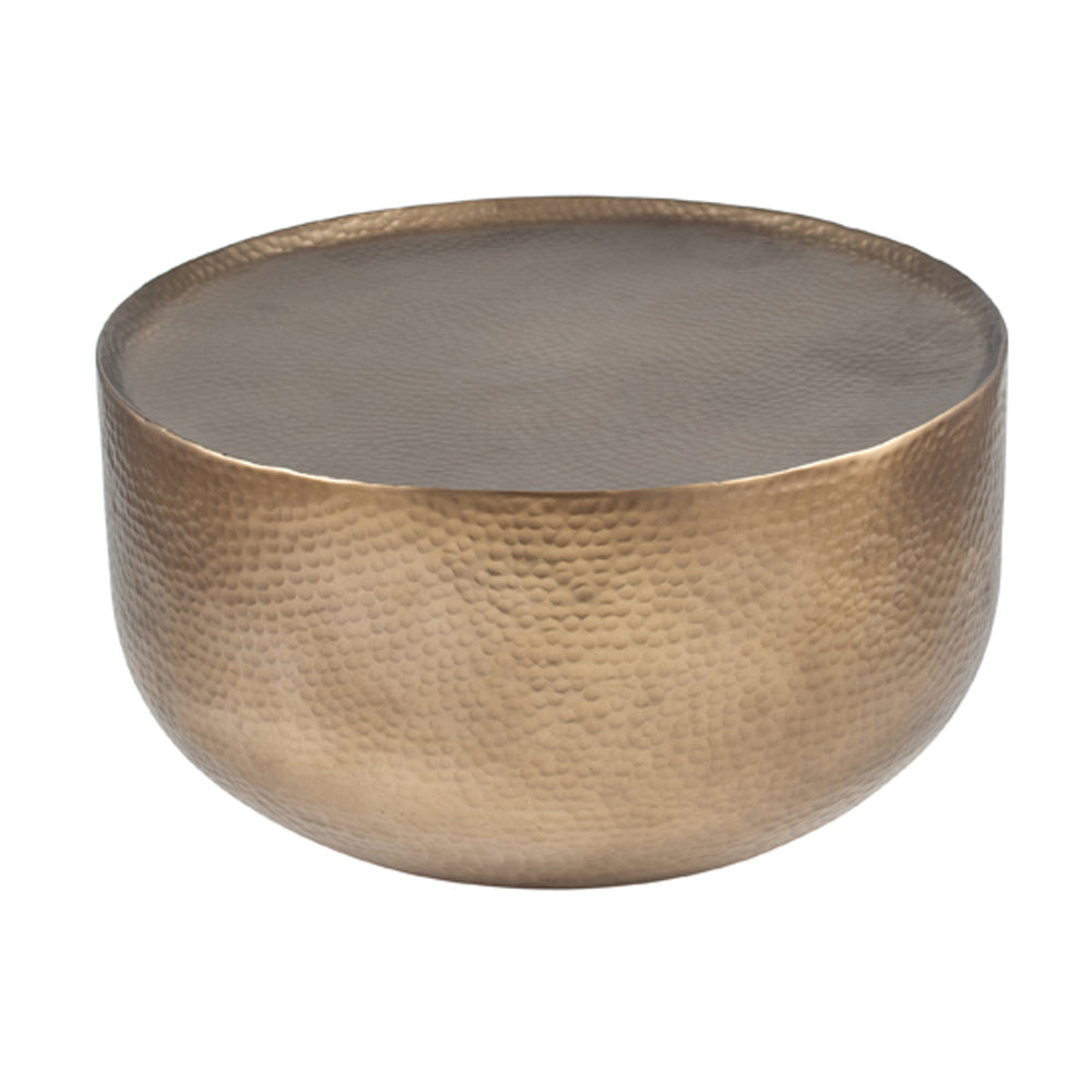 Product photograph of Olivia S Small Sammie Hammered Metal Table In Antique Brass from Olivia's