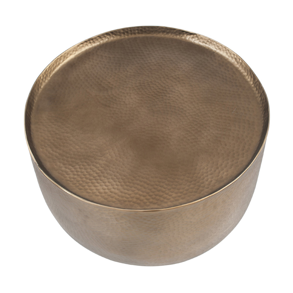 Product photograph of Olivia S Small Sammie Hammered Metal Table In Antique Brass from Olivia's.