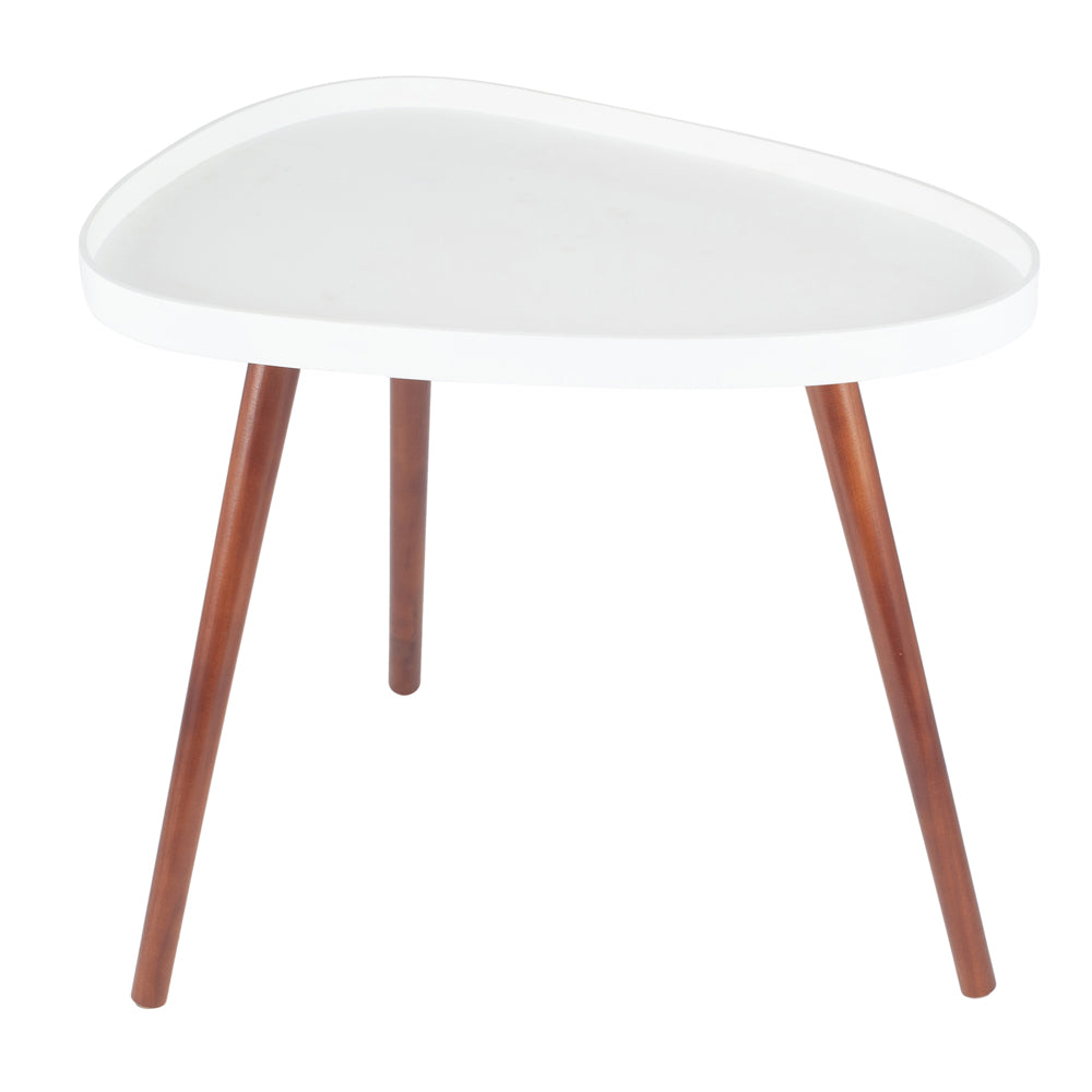 Product photograph of Olivia S Clarence Pine Wood Teardrop Side Table In Brown White from Olivia's