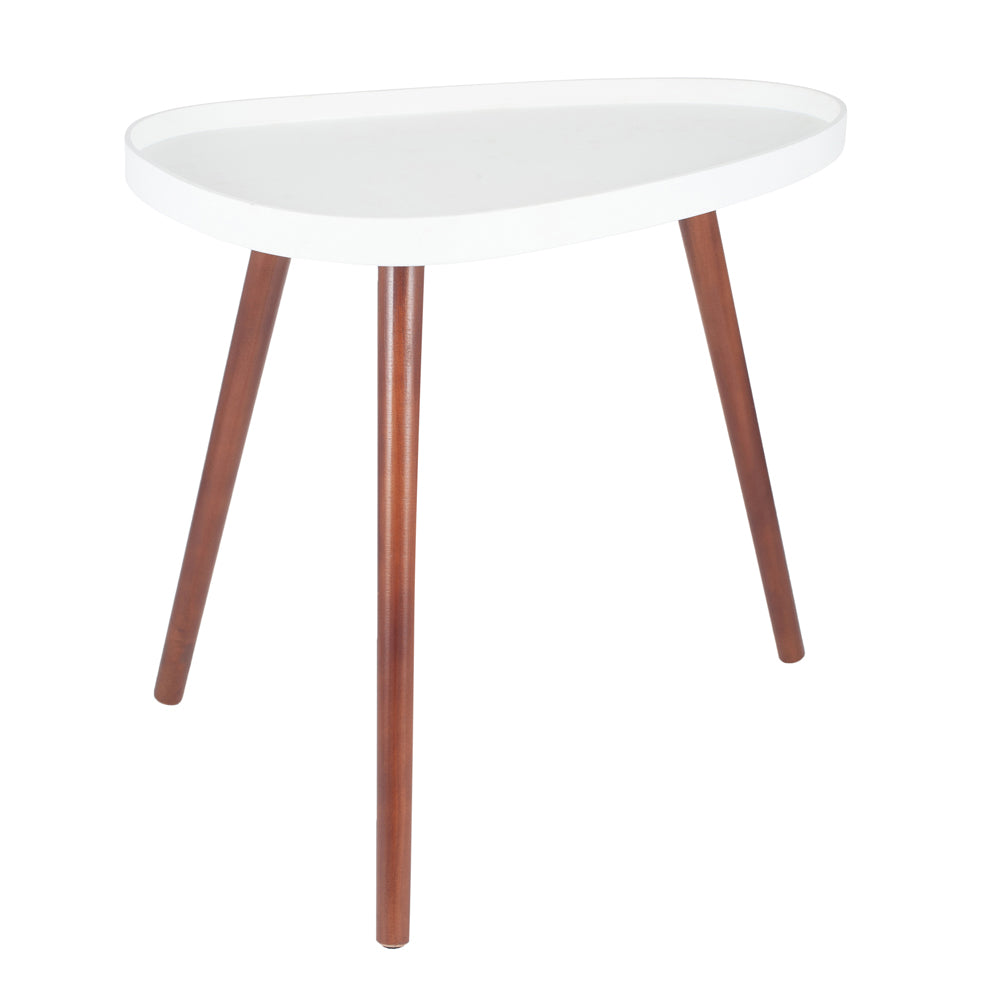 Product photograph of Olivia S Clarence Pine Wood Teardrop Side Table In Brown White from Olivia's.