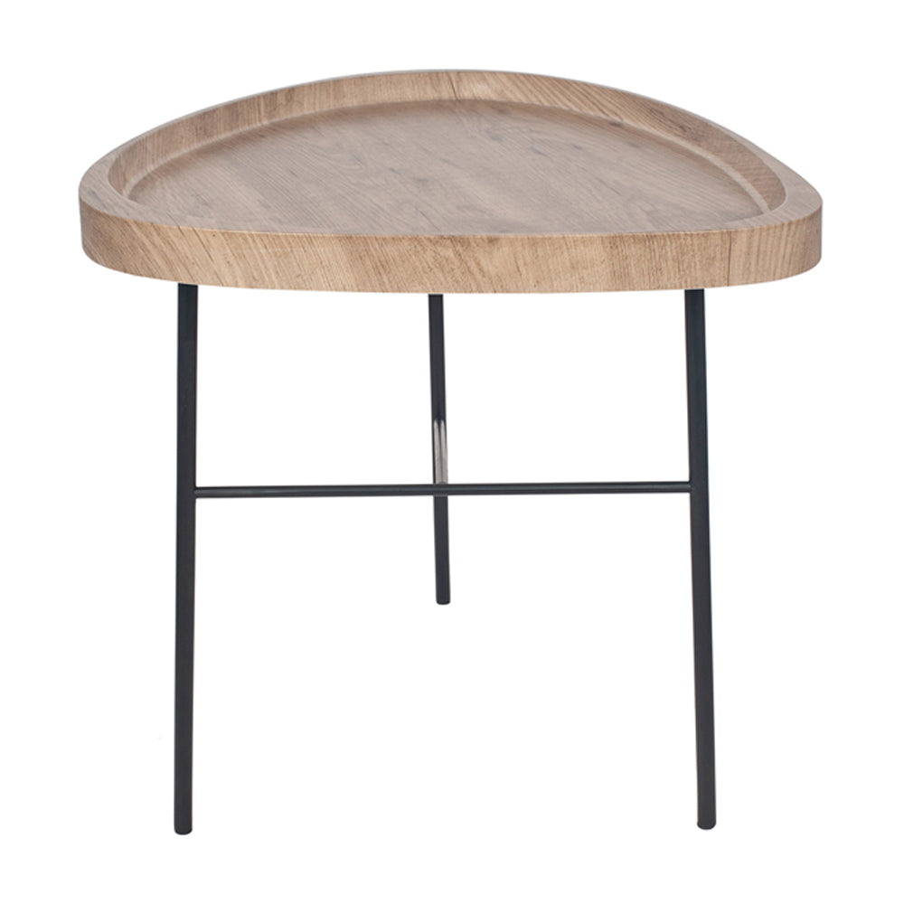 Product photograph of Olivia S Larissa Dark Wood Effect And Black Metal Tear Side Table K D from Olivia's.